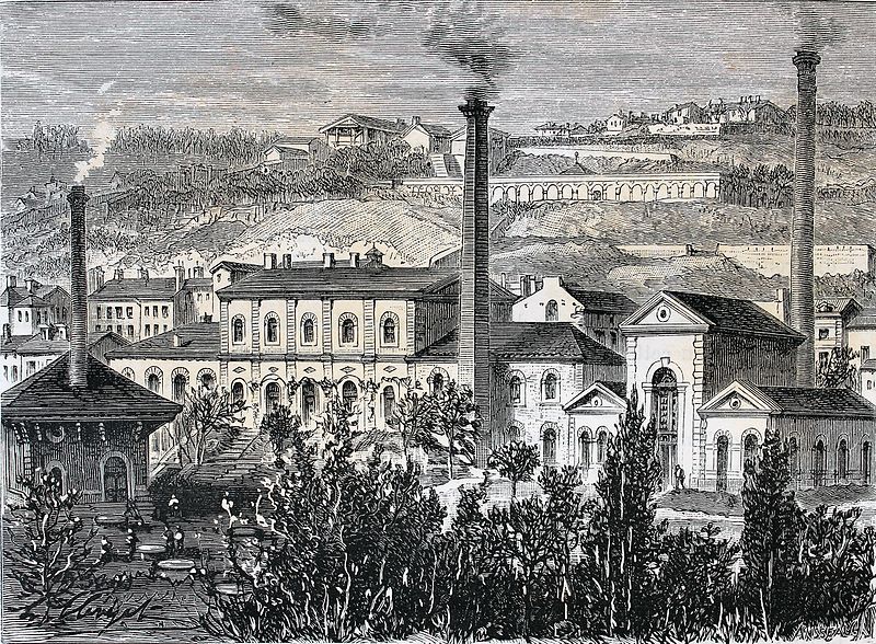 Illustration de l'usine hydraulique de Lyon