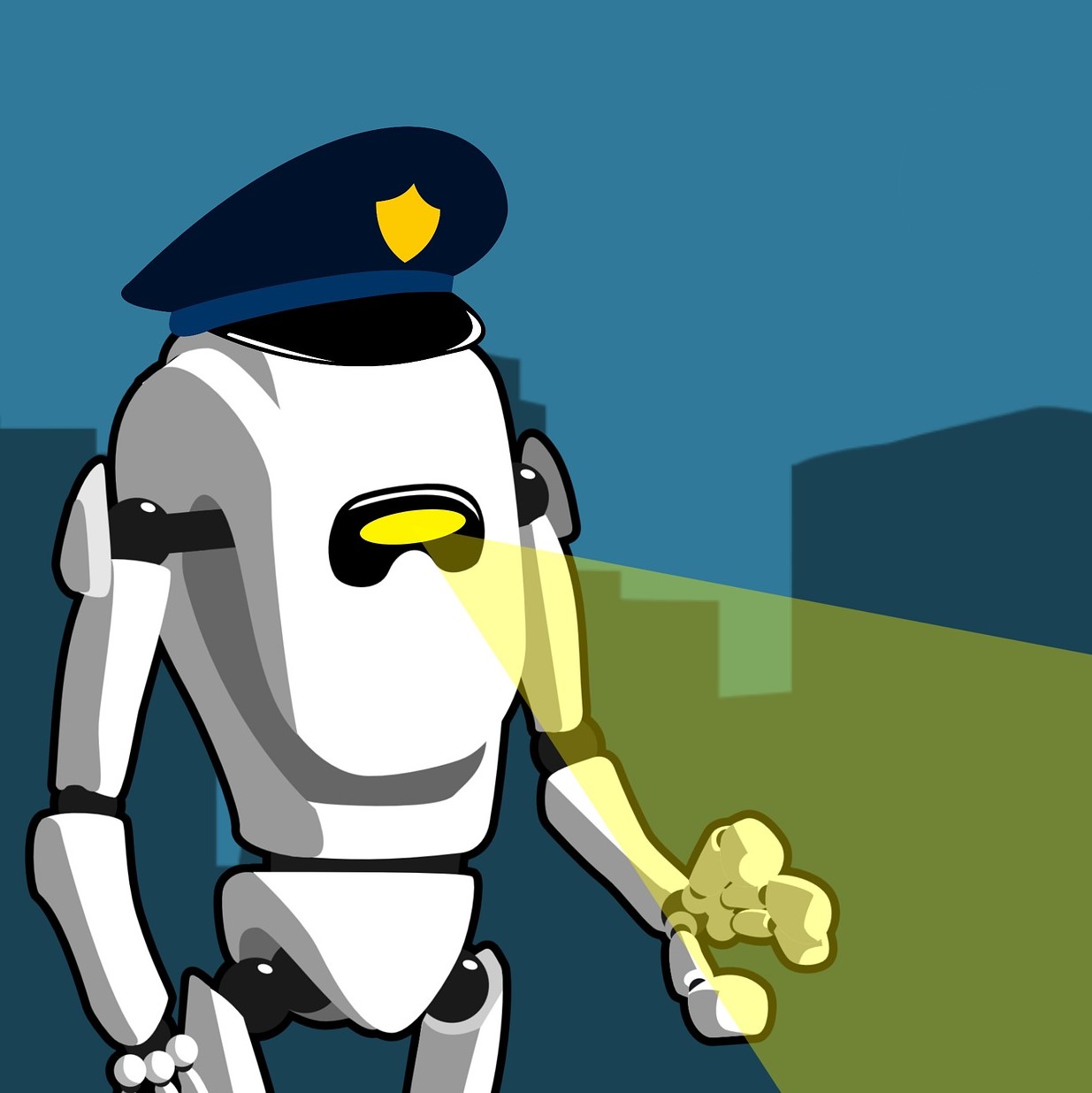 Illustration représentant un robot policier