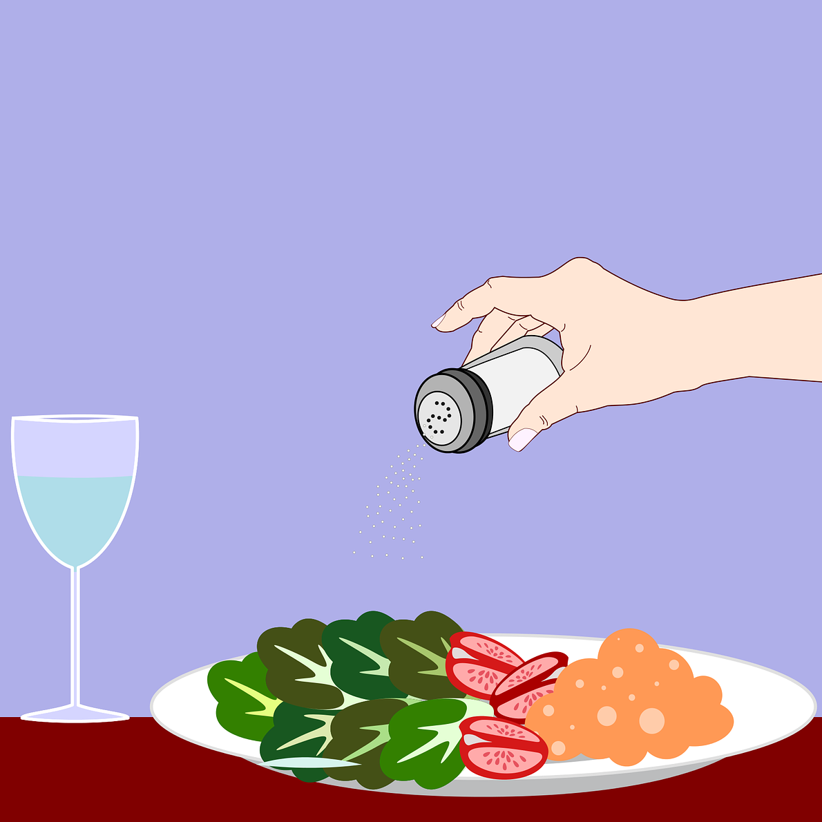 Illustration représentant un individu rajoutant du sel dans un plat