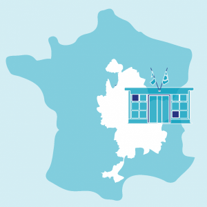 Illustration de la France, de la Métropole de Lyon et d'un bâtiment administratif
