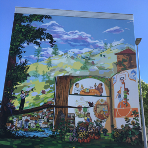 photo de la fresque du quartier Beauregard, à Montbrison